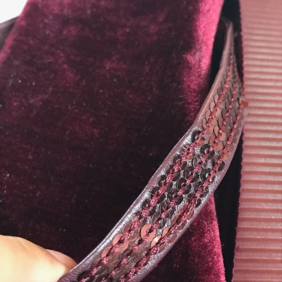 Maroon Velvet Sandals - Picture 4 of 6